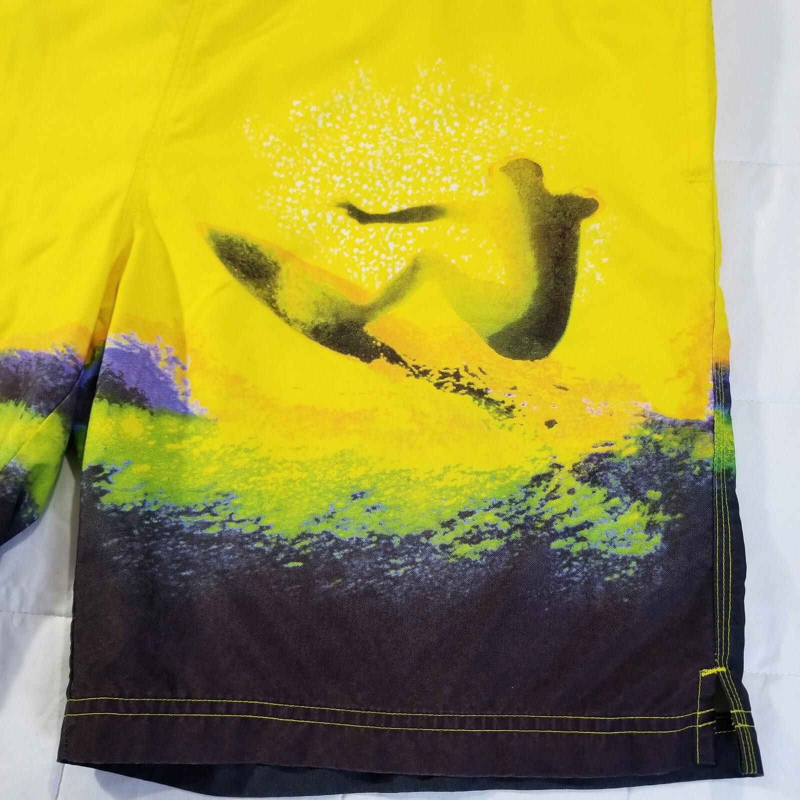 Old Navy Old School Navy Yellow Surfer Swim Shorts Large Size US 34 / EU 50 - 6 Thumbnail