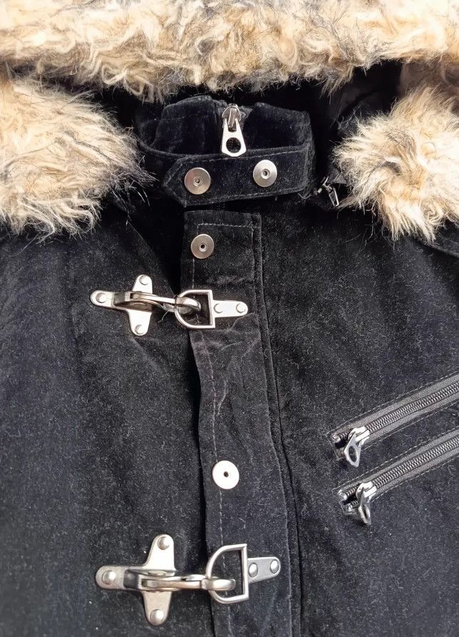 14th Addiction Black Fur Coat Velour Jacket Size US L / EU 52-54 / 3 - 3 Thumbnail
