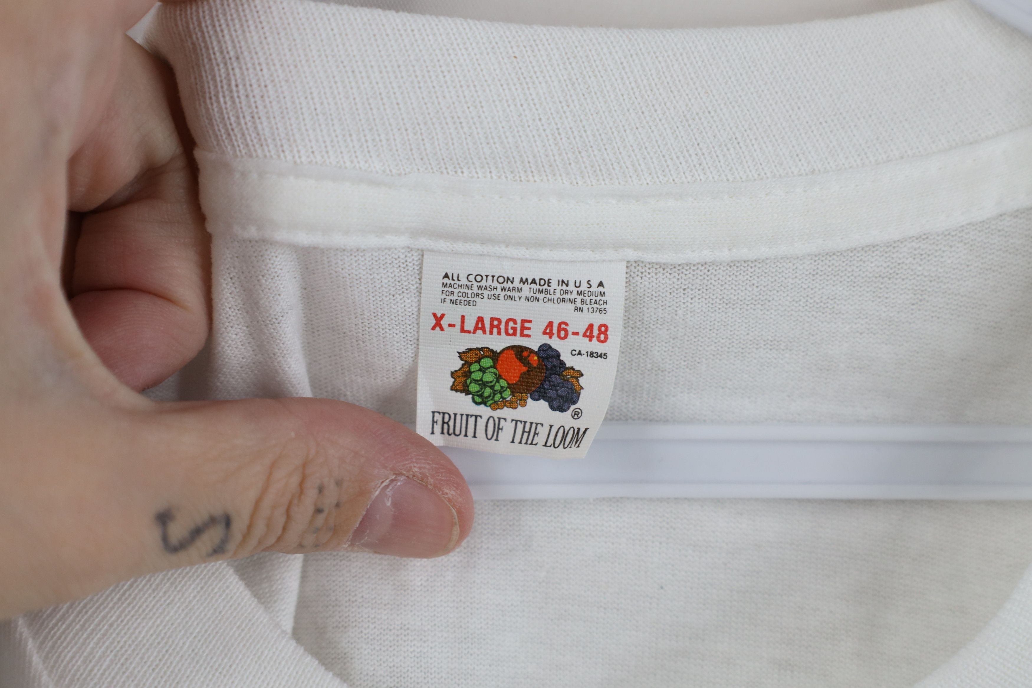 Vintage Vintage 90s Streetwear Cotton Short Sleeve T-Shirt White USA Size US XL / EU 56 / 4 - 4 Thumbnail