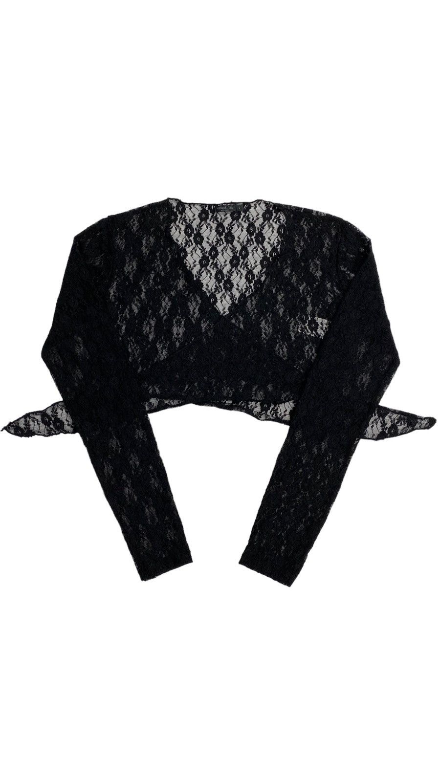 Other 🔥LASTDROP🔥 Guipure Flowers Mesh Crop Top Longsleeve Size L / US 10 / IT 46 - 2 Thumbnail