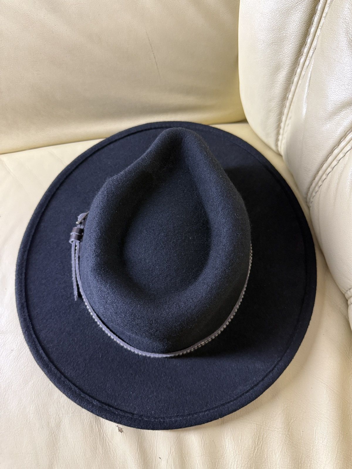 Vintage Vintage Y2K Atrium Black Wool Hat Waterproof leather strap Size ONE SIZE - 7 Thumbnail