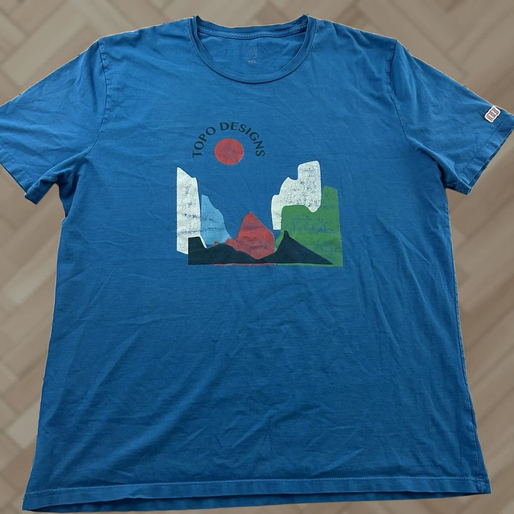 Topo Designs Topo Designs Short Sleeve T-Shirt Men XXL Blue Size US XXL / EU 58 / 5 - 1 Thumbnail