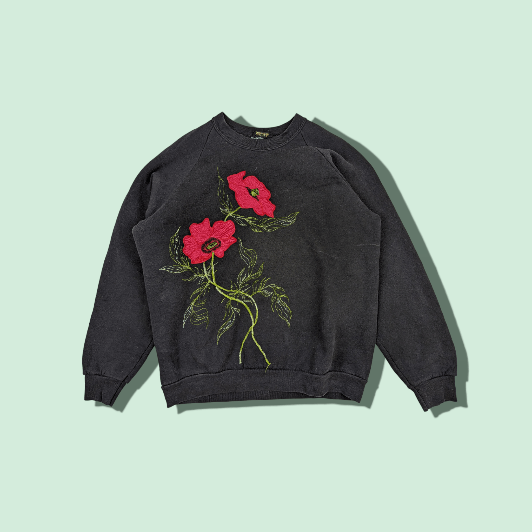Vintage Vintage 90's SCREEN STARS Flower Embroidery Sweatshirt Size M / US 6-8 / IT 42-44 - 1 Thumbnail