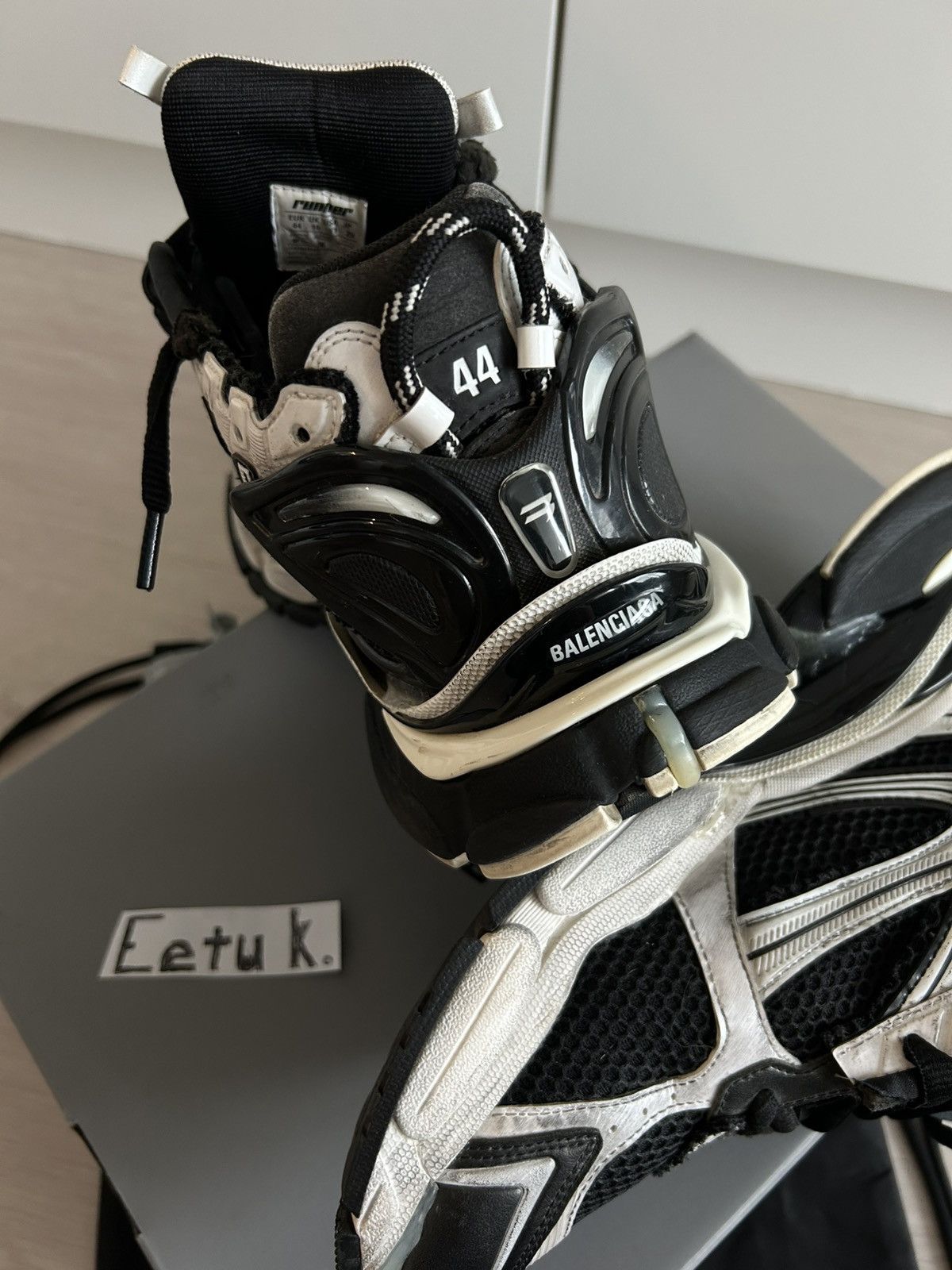 Balenciaga Balenciaga Runner Sneaker – White/Black Size US 11 / EU 44 - 4 Thumbnail