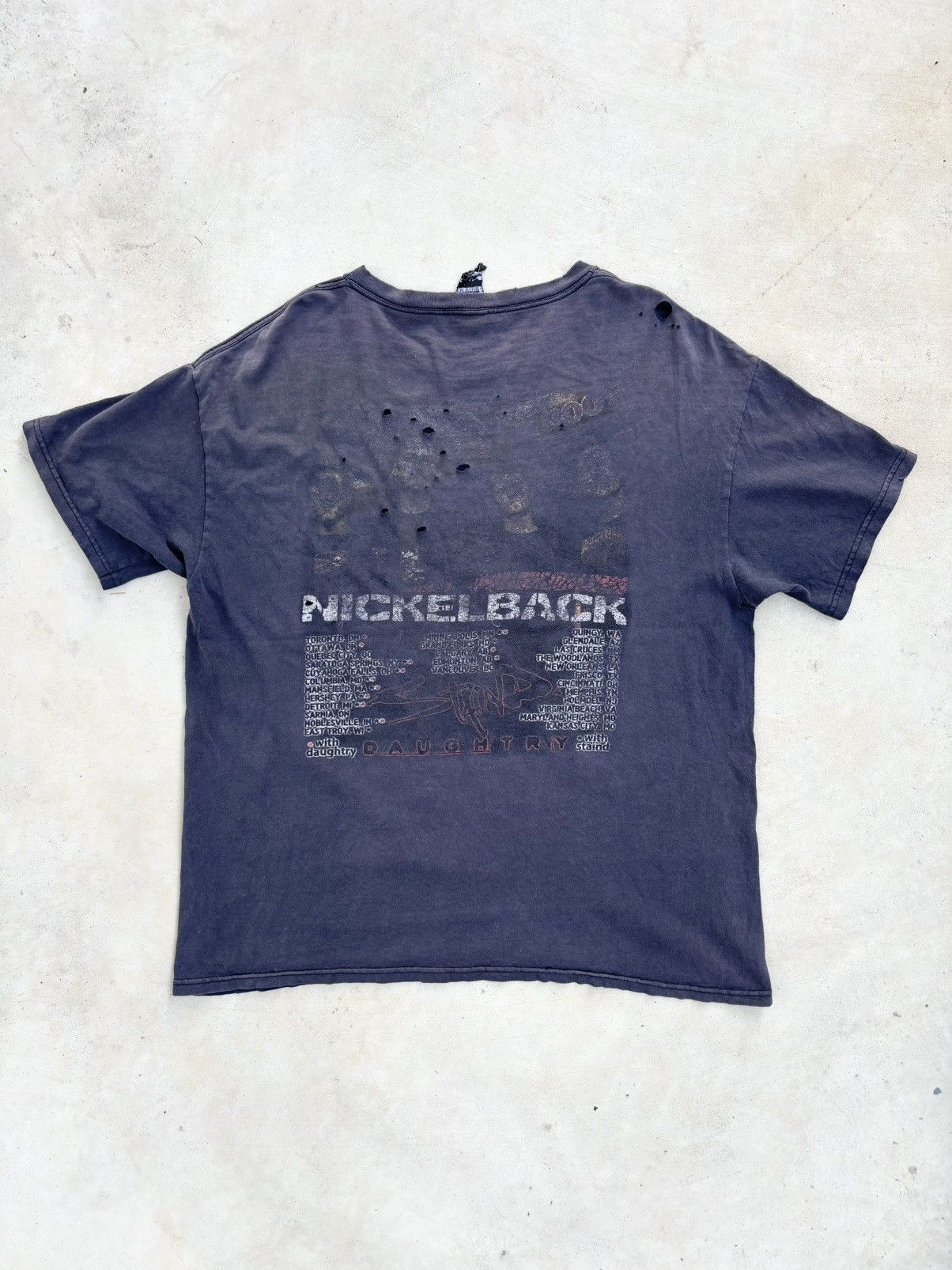 Vintage Thrashed Faded NICKELBACK ERD Grunge T Shirt Distressed Size US XL / EU 56 / 4 - 5 Thumbnail