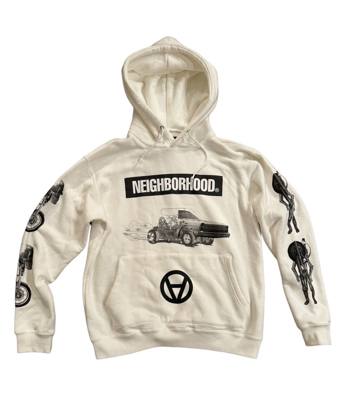 image of Kostas Seremetis Printed Loopback Hoodie in White, Men's (Size Large)