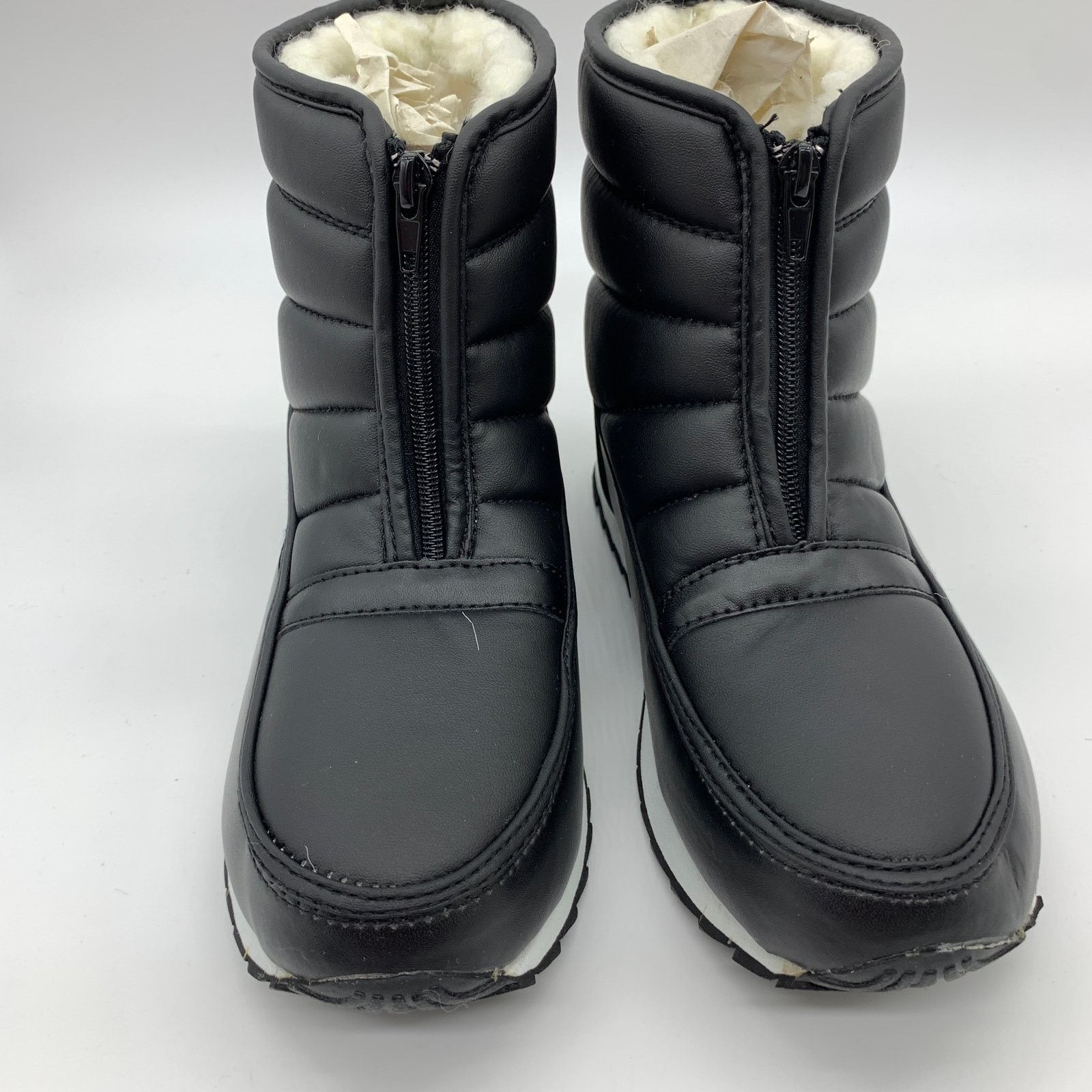 Other Women's Black Boots Size 9 Quilted Faux Fur Lined Size US 9 / IT 39 - 2 Thumbnail