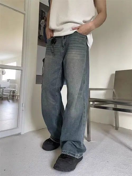 Japanese Brand VIBE Washed vintage loose fit straight leg jeans Size US 32 / EU 48 - 7 Thumbnail