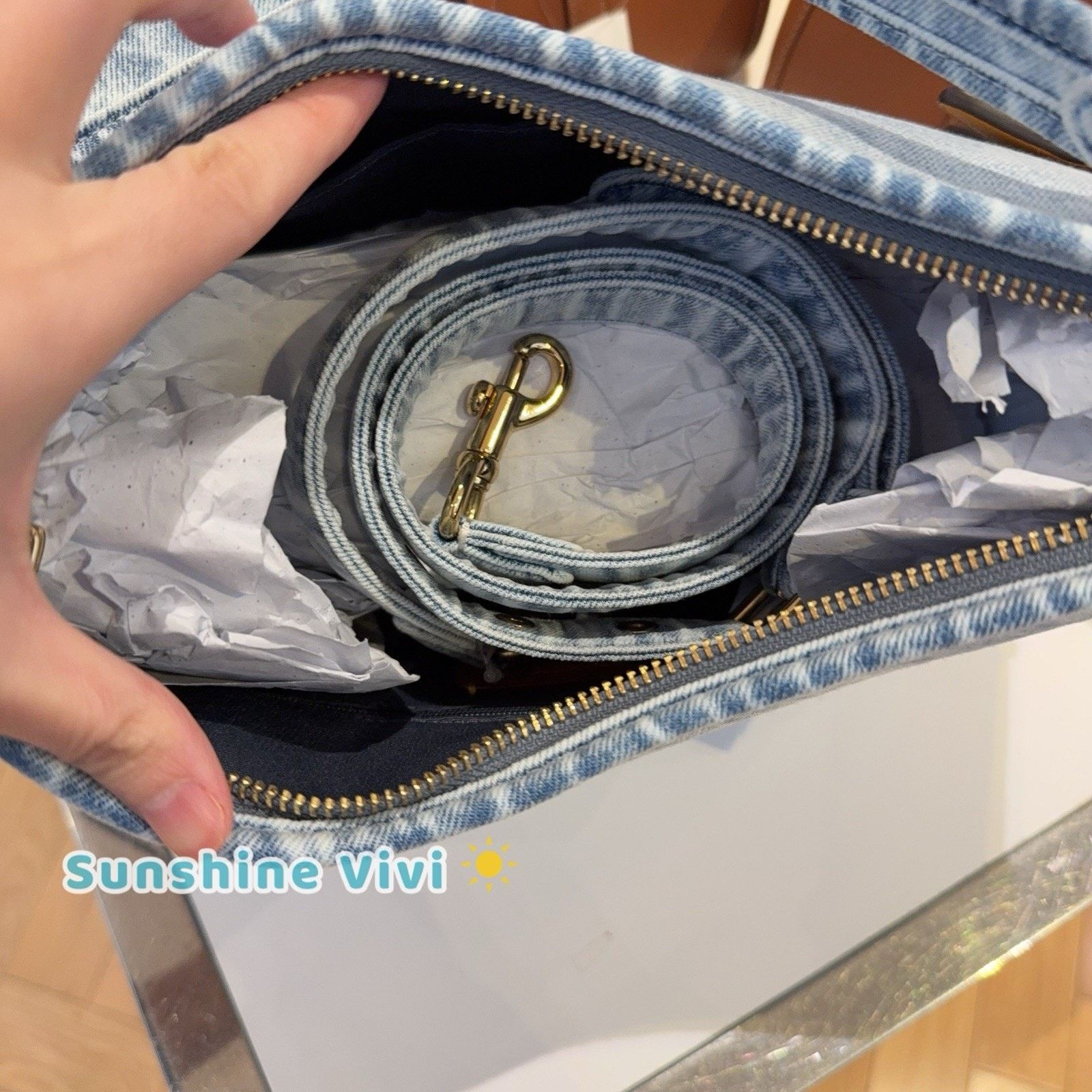 Coach NWT Coach CEF26 Laurel Shoulder Bag Loved Denim Charms Size ONE SIZE - 6 Thumbnail