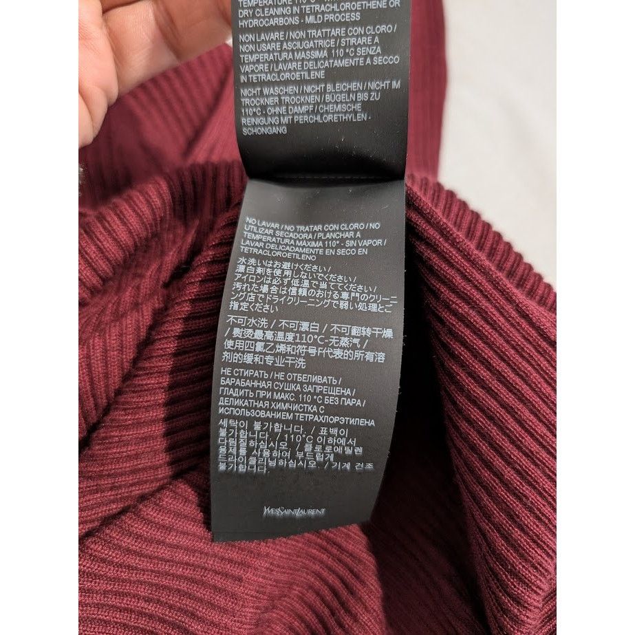 Saint Laurent Paris o1rshd1 Sweater in Burgundy Size US XL / EU 56 / 4 - 14 Thumbnail