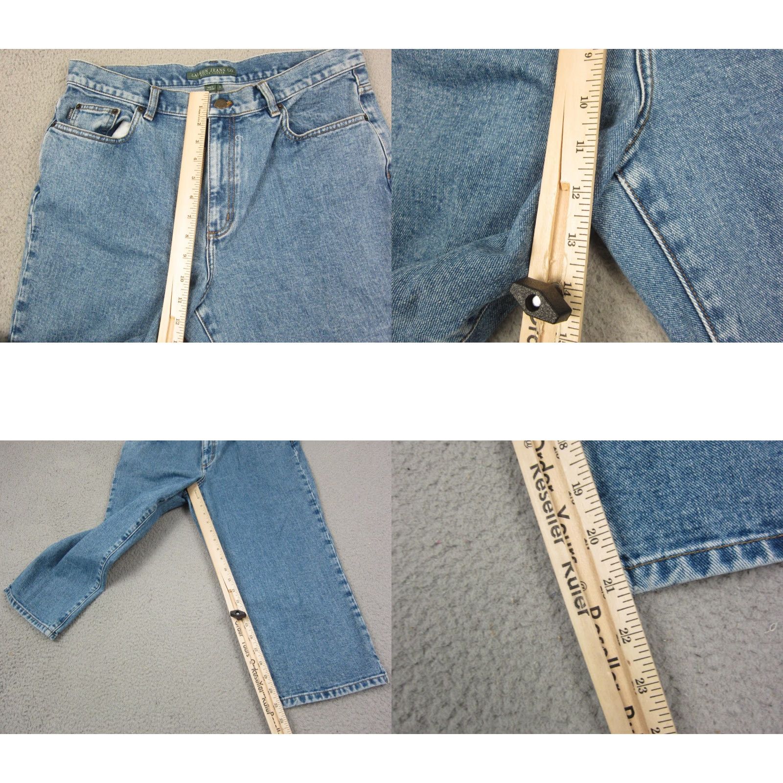 Denime VINTAGE Lauren Jeans Co. Jeans Womens 12 Blue Denim Cropped Capri 90s City Size 34" / US 12 / IT 48 - 9 Thumbnail