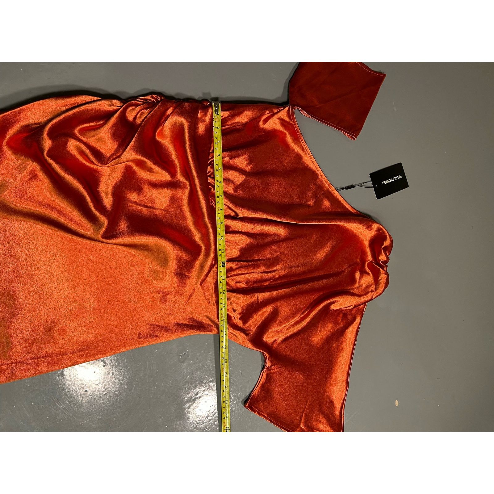 Other Pretty little things,NWT RUST SATIN DRESS S 12 Size XL / US 12-14 / IT 48-50 - 8 Thumbnail