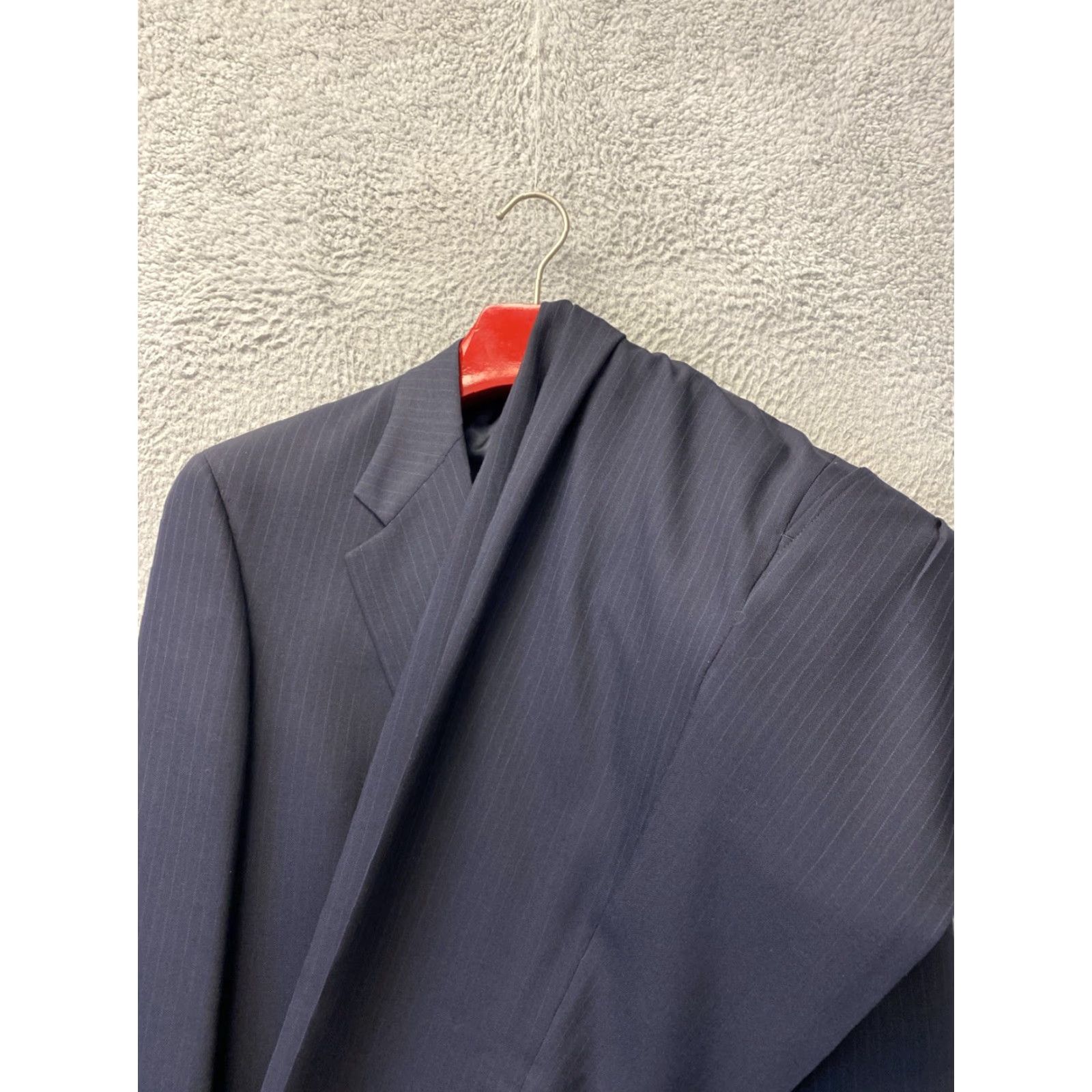 Hart Schaffner Marx Hart Schaffner & Marx Navy Blue Pin Stripe 2 Piece Suit 40L Classic Business Mens Size 40L - 2 Thumbnail