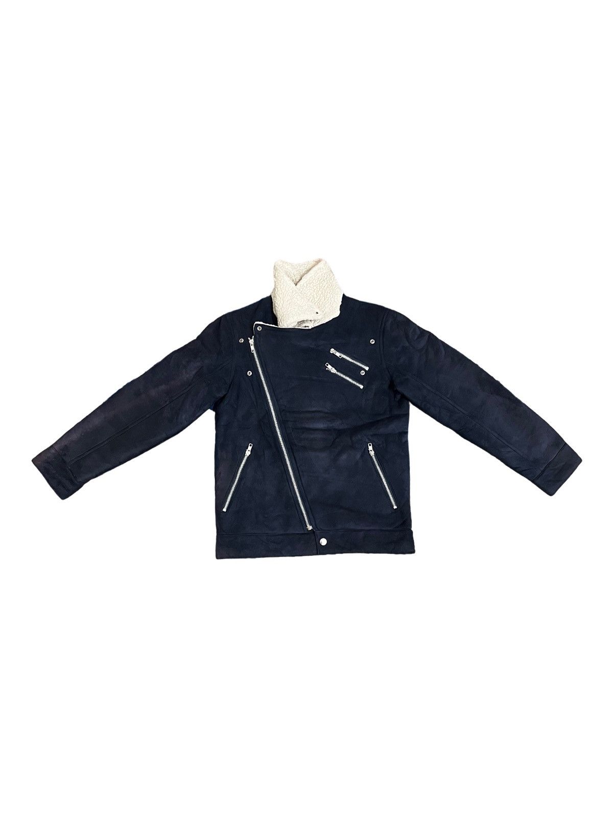 Japanese Brand × Seditionaries Vintage Shinji Abe Biker Diagonal Zipper Denim Style Jacket Size US M / EU 48-50 / 2 - 1 Thumbnail