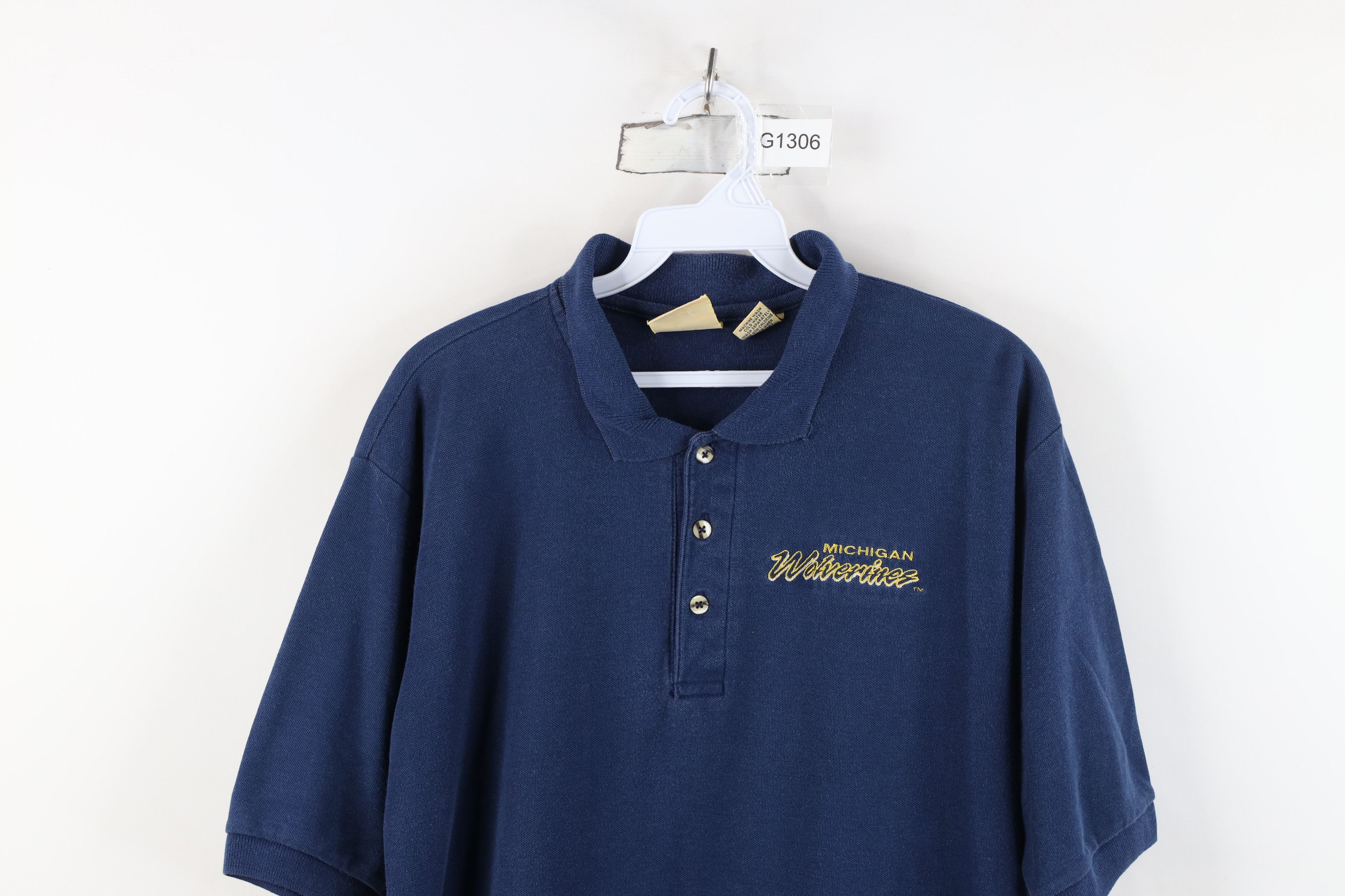 Vintage Vintage 90s University of Michigan Football Polo Shirt Size US M / EU 48-50 / 2 - 2 Thumbnail