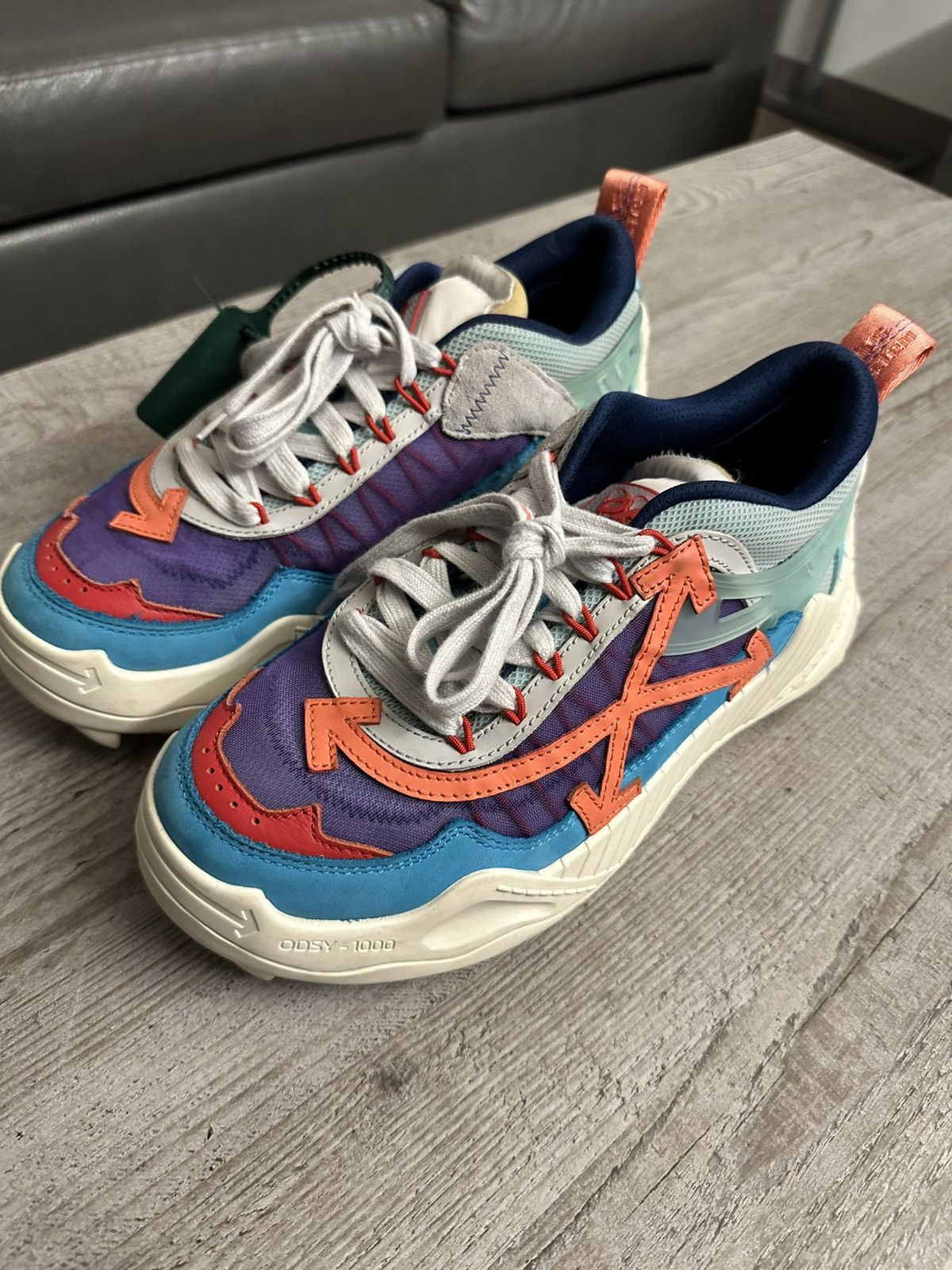 Off-White Off-White Odsy 1000 Mixed Media Low-Top Sneaker Size US 8 / EU 41 - 2 Thumbnail