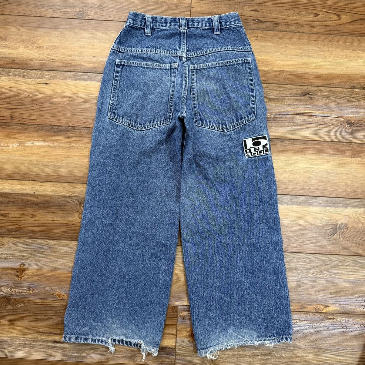 Other Vintage JNCO Style Striped Blue Baggy Skate Denim Jeans Size US 26 / EU 42 - 2 Thumbnail