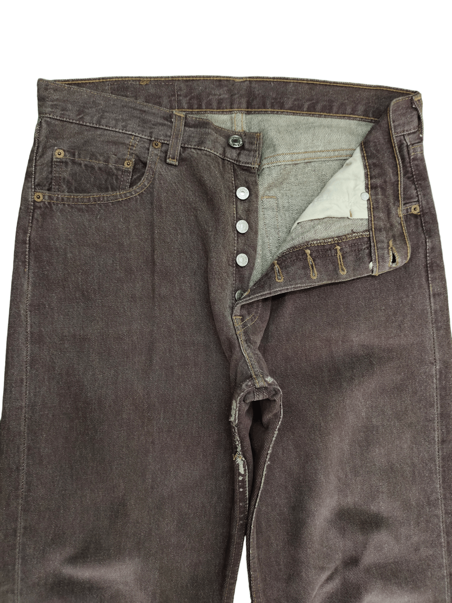 Levi's Vintage Clothing Vintage 90s Levis 501 Brown Distress Denim Jeans Size US 32 / EU 48 - 9 Thumbnail