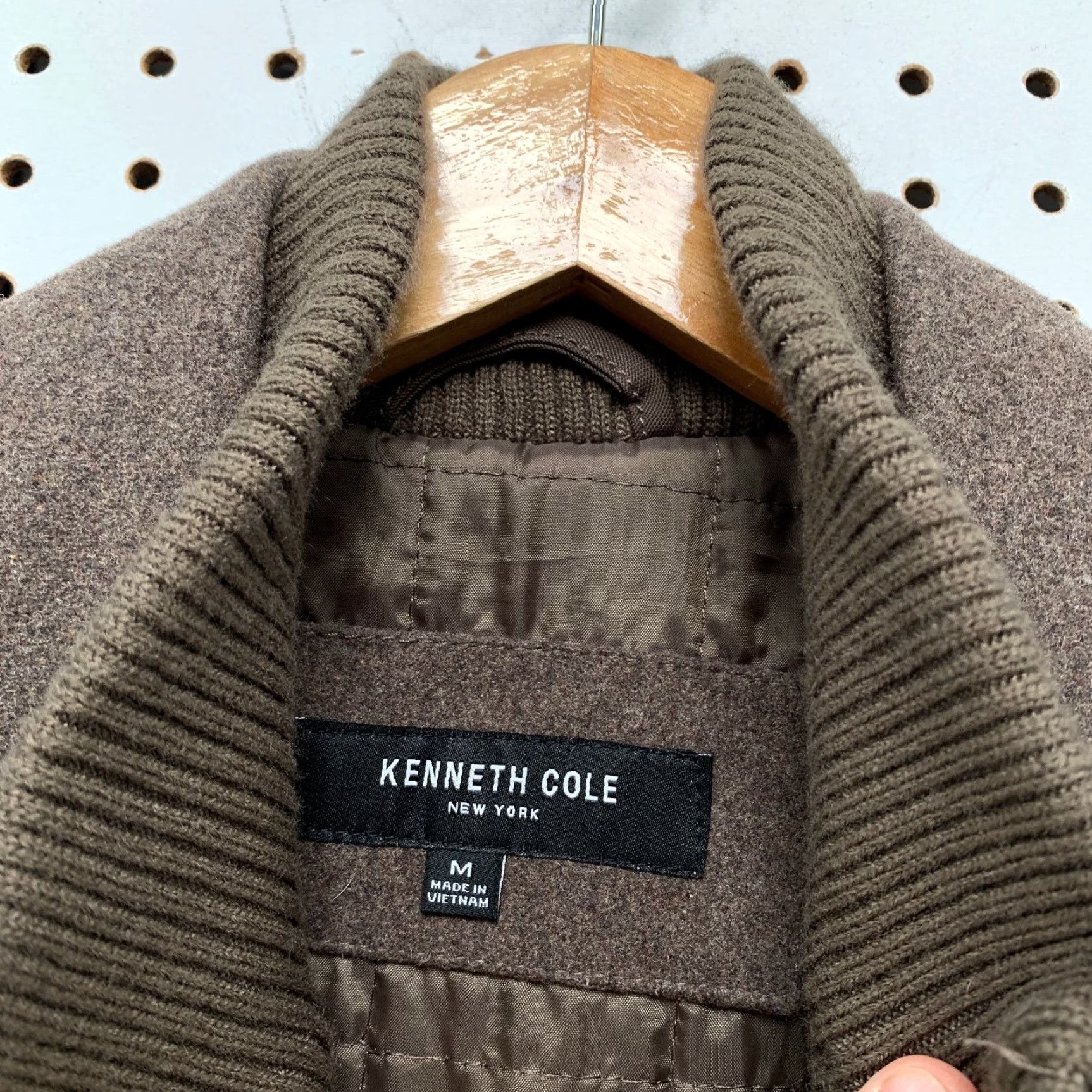 Kenneth Cole Keninneth Cole Wool Peacoat Mens M Brown Zip Coat Business Coat Size US M / EU 48-50 / 2 - 4 Thumbnail