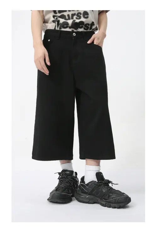 Other Black stylish retro loose skinny denim shorts Size US 32 / EU 48 - 4 Thumbnail
