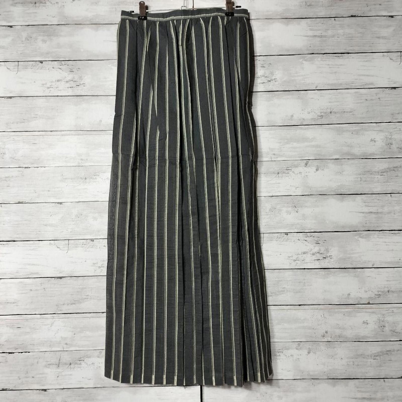 Issey Miyake Issey Miyake - Striped Pleated Wool Skirt Size 32" / US 10 / IT 46 - 6 Thumbnail