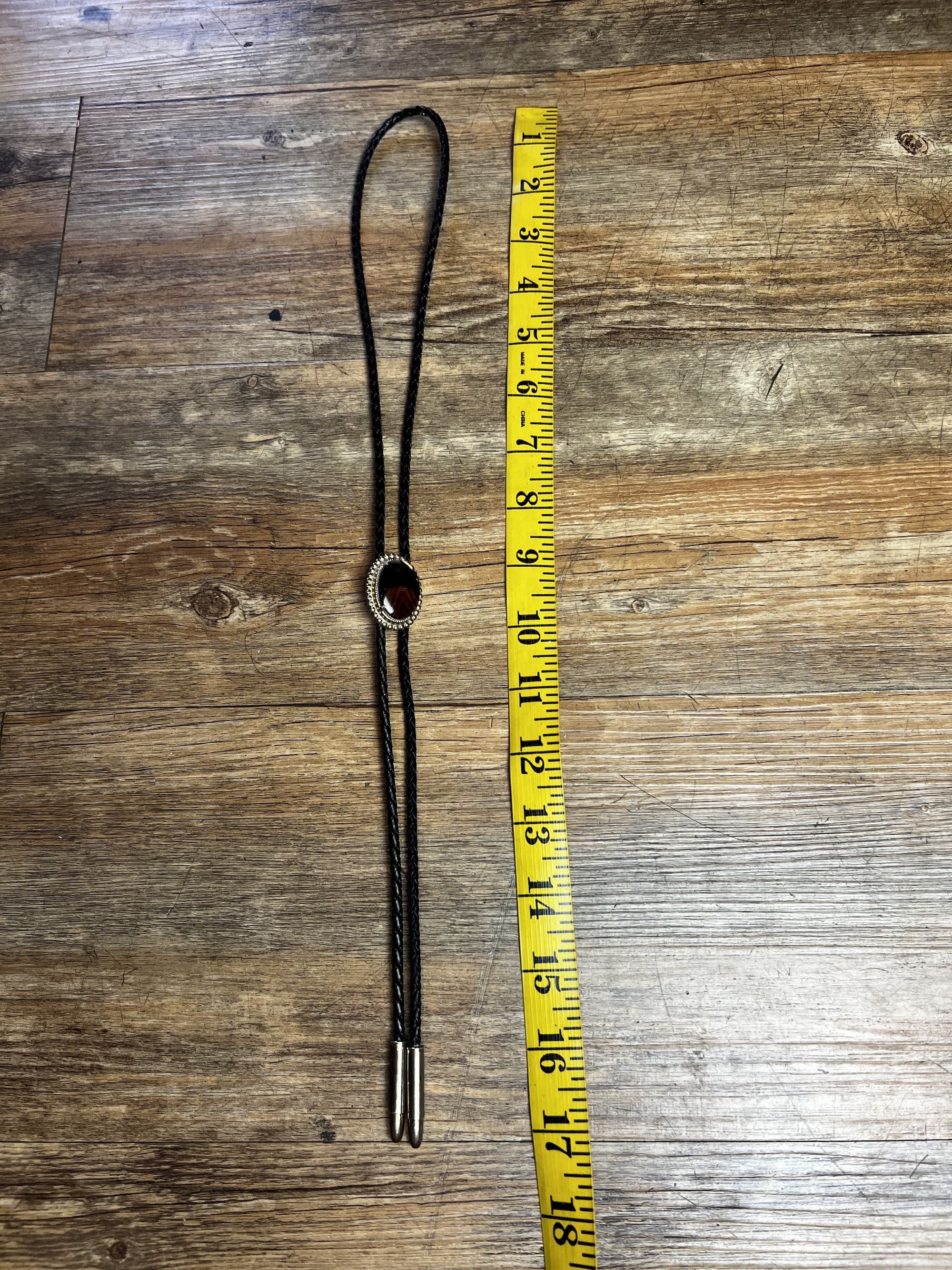 Vintage Vintage Tigers Eye Western Bolo Neck Tie with Bullet Tips Size ONE SIZE - 6 Thumbnail