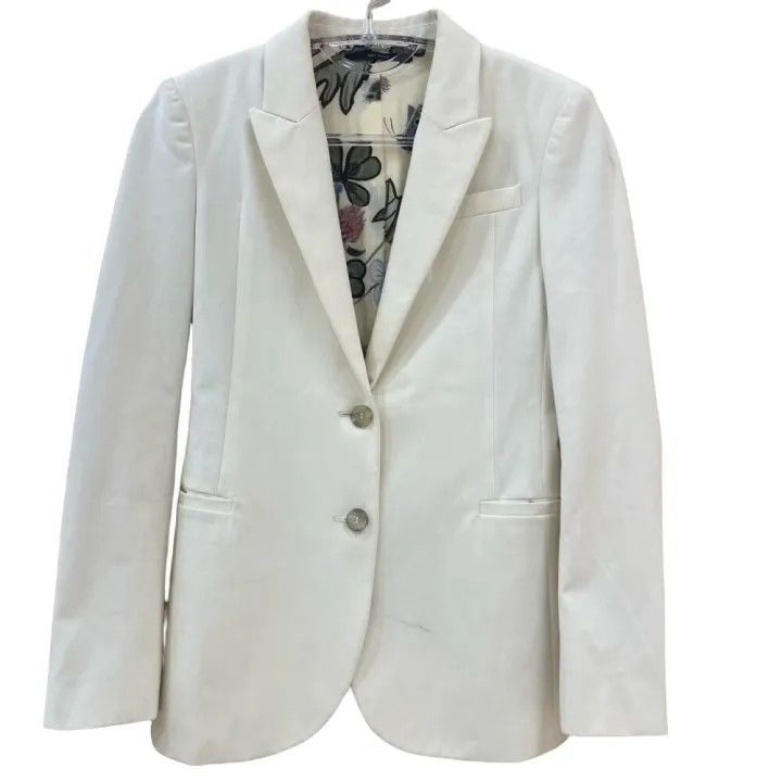 Gucci Gucci Floral Lined White Long Sleeve Blazer Size US M / EU 48-50 / 2 - 1 Thumbnail