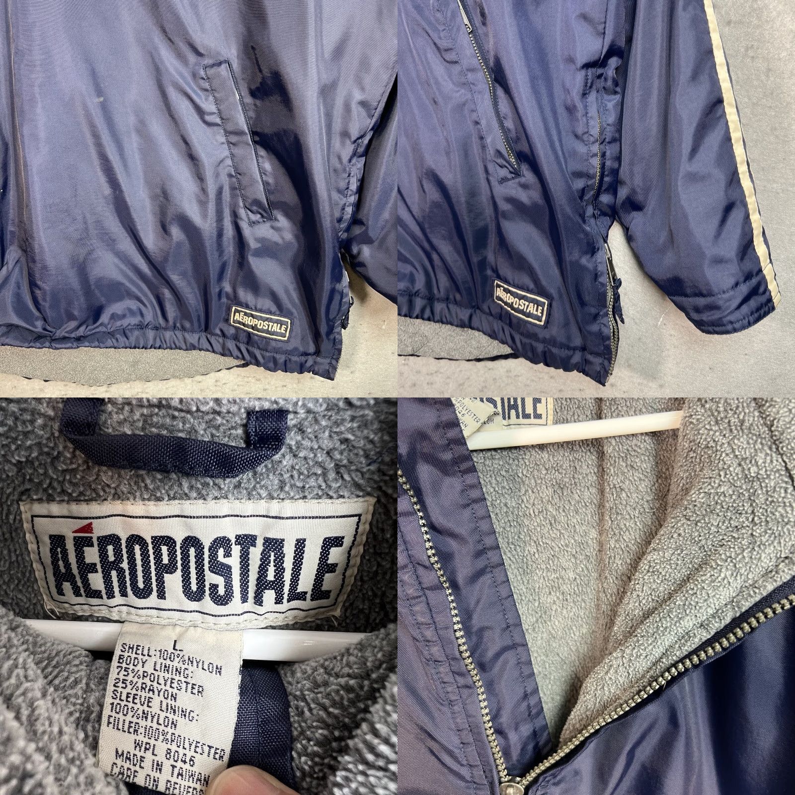 Aeropostale VINTAGE Aeropostale Windbreaker Jacket Adult Large 1/4 Zip Fleece Nylon Blue 2000s Y2K Mens Size US L / EU 52-54 / 3 - 8 Thumbnail