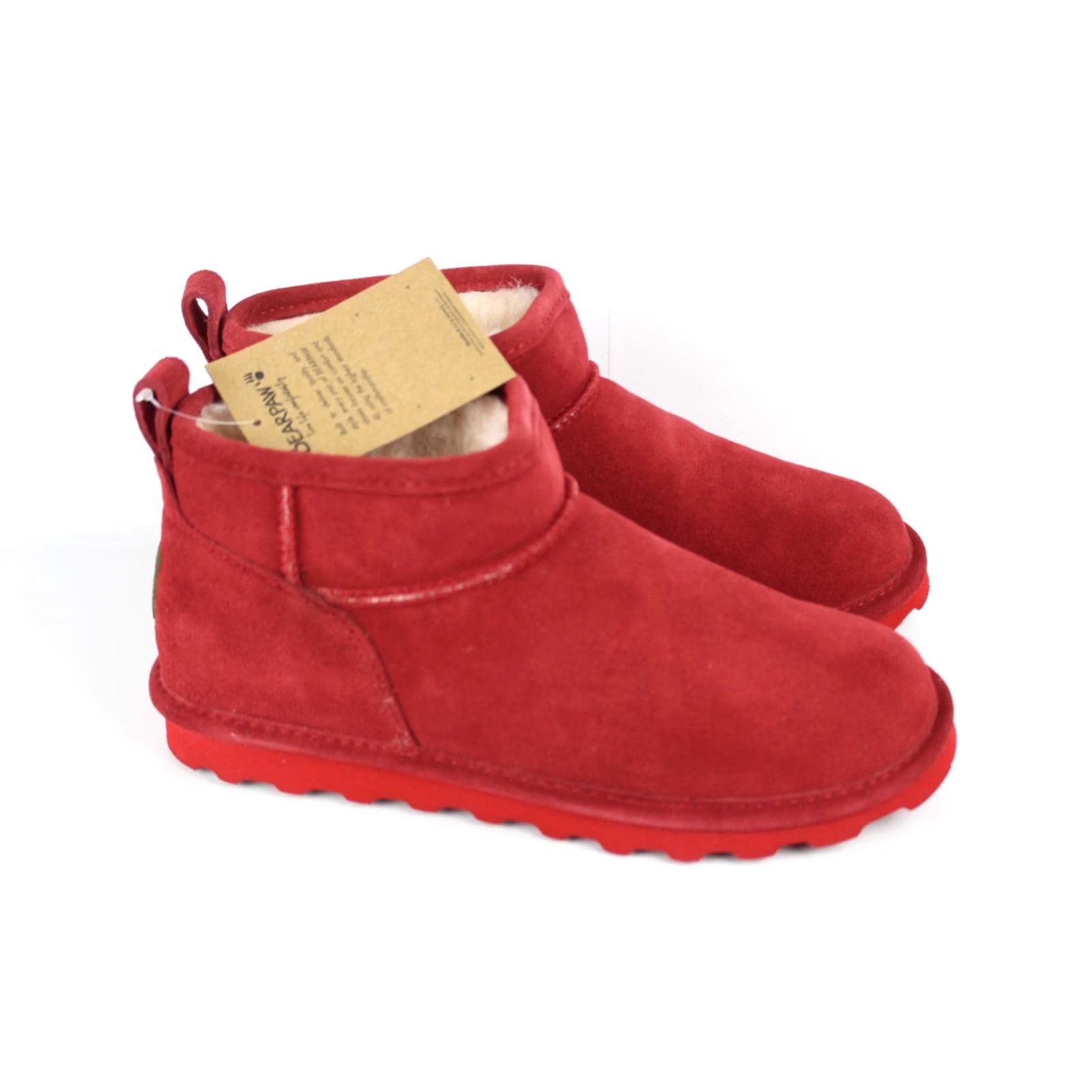 Vintage Bearpaw Women's Shorty Boots Waterproof Size 9 Red Dahlia Boots Size 30" / US 8 / IT 44 - 2 Thumbnail