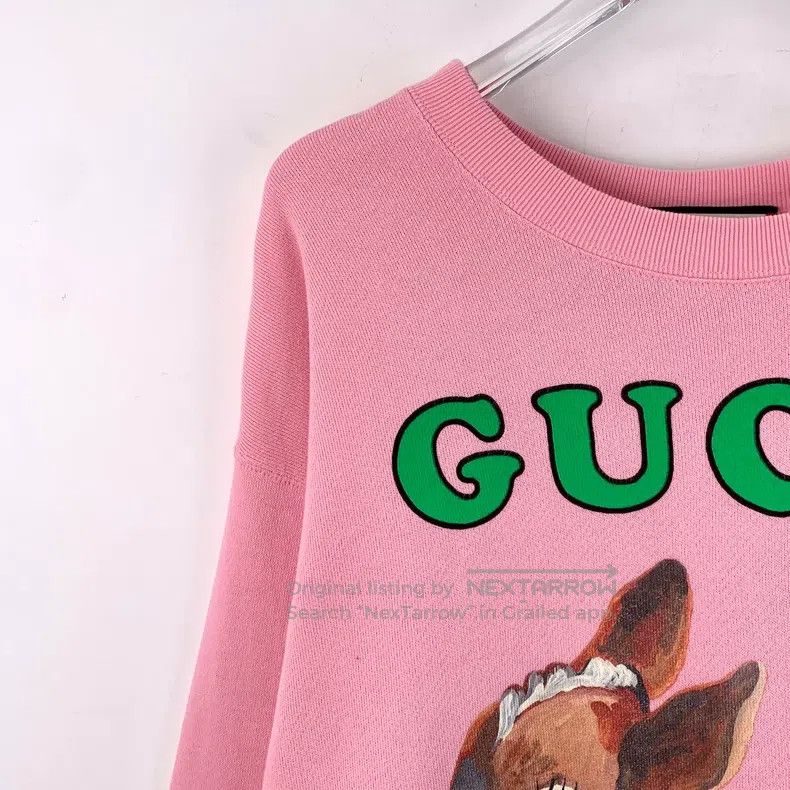Gucci Gucci Pink floral deer printed cotton round-neck long-slee Size S / US 4 / IT 40 - 3 Thumbnail