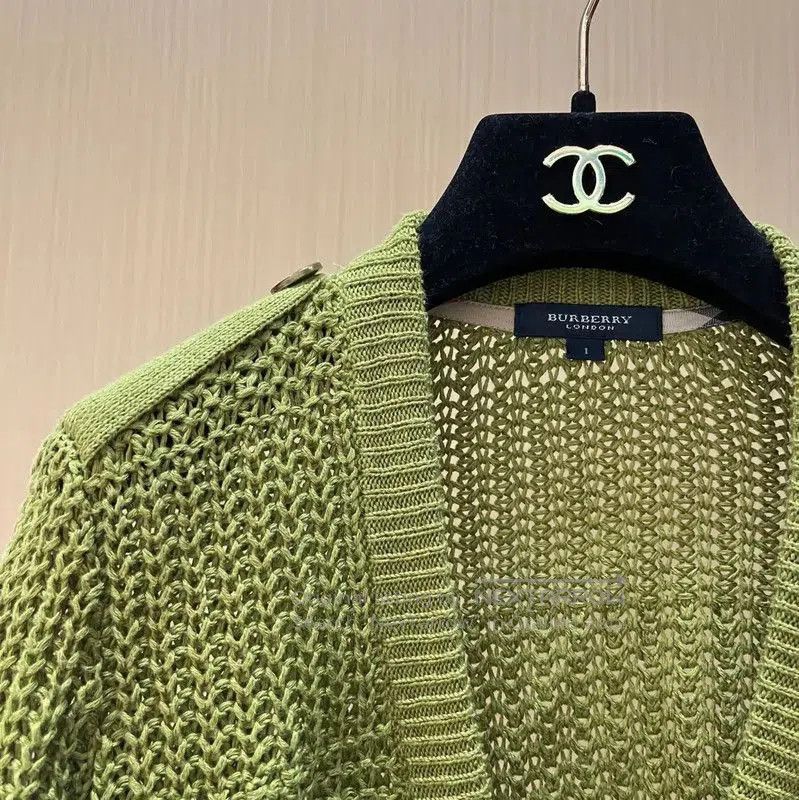 Burberry Burberry Green Cotton Blend Cardigan for Women. Size XXS / US 00 / IT 34 - 6 Thumbnail