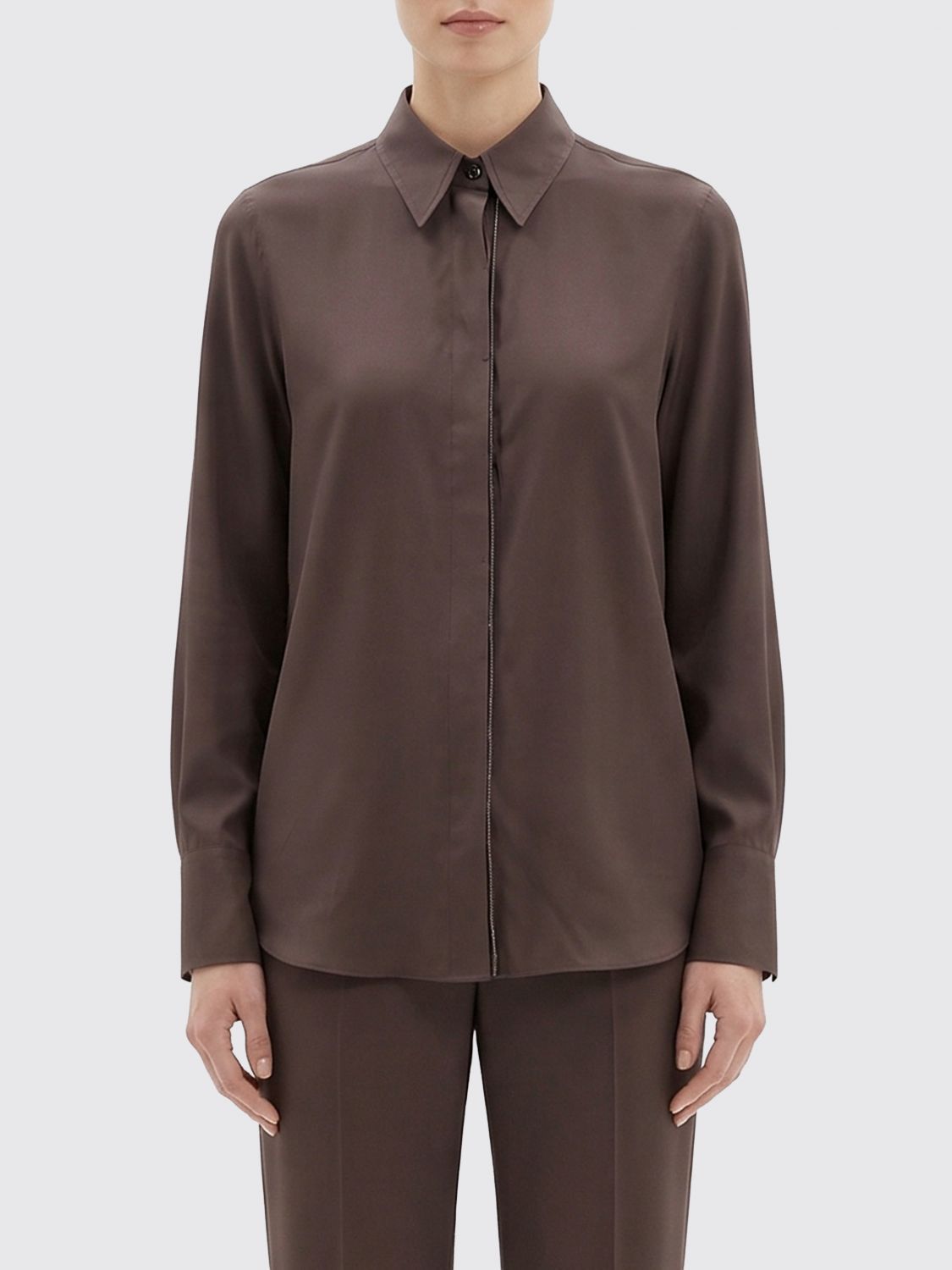 Brunello Cucinelli Brunello Cucinelli Shirt Woman Brown Size XL / US 12-14 / IT 48-50 - 1 Thumbnail