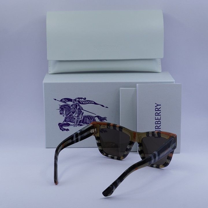 Burberry Burberry BE4449 4146/73 Sunglasses Check Sand Cat Eye Frame Size ONE SIZE - 10 Thumbnail
