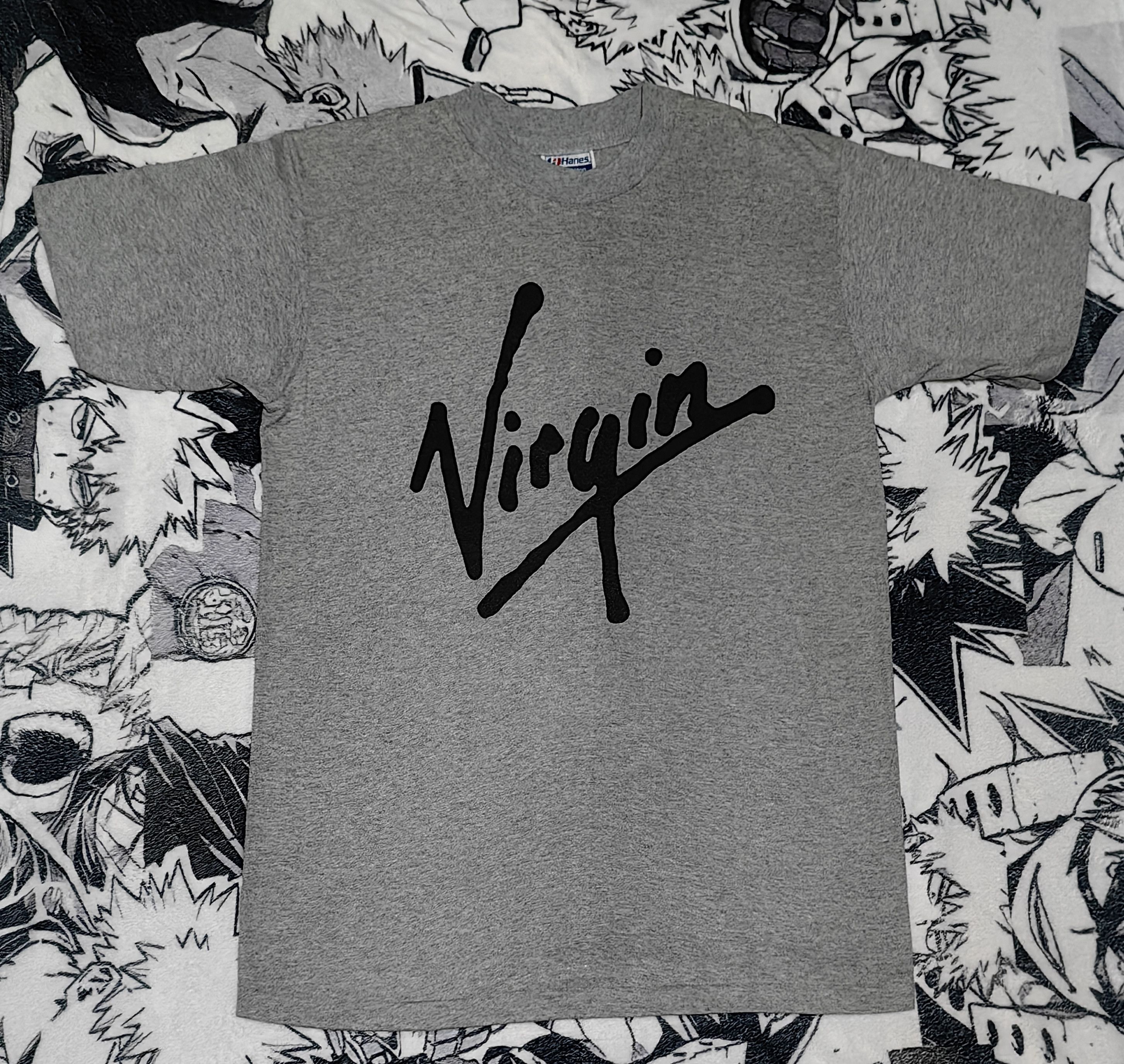 Hanes Vintage 80s Virgin Records Hanes Poly-Cotton (Rare) Size US M / EU 48-50 / 2 - 2 Thumbnail