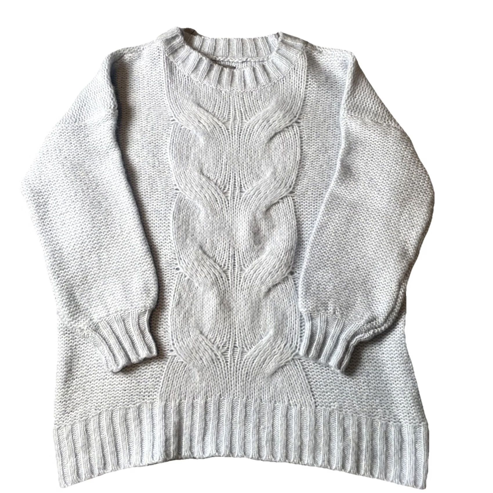 Vintage Aerie Sweater XS Cable-Knit Light Blue Pullover Crew Neck Long Sleeve Casual Womens XS Size XS / US 0-2 / IT 36-38 - 5 Thumbnail