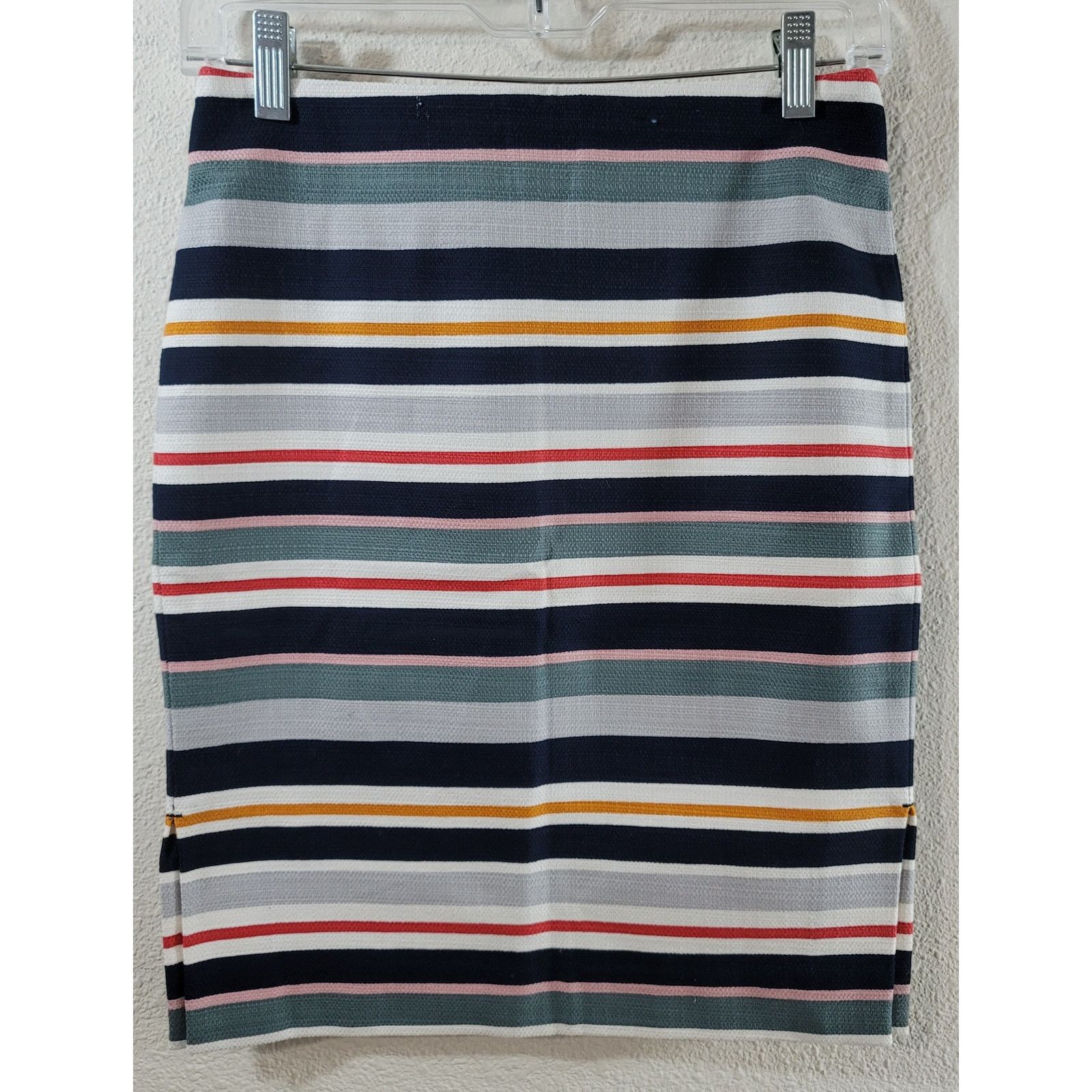 Other Loft Outlet Blue Red Striped Mini Skirt 0P New With Tags Size 25" / US 0 / IT 36 - 1 Thumbnail