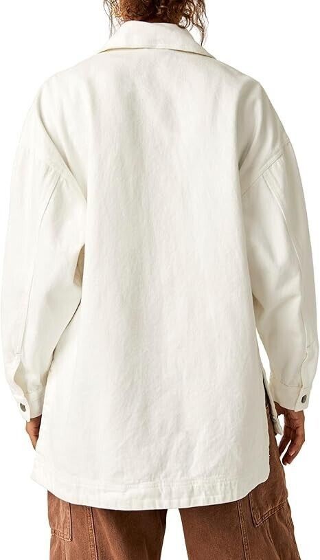Free People Free People Madison City Twill Denim Jacket Optic White M Size M / US 6-8 / IT 42-44 - 3 Thumbnail