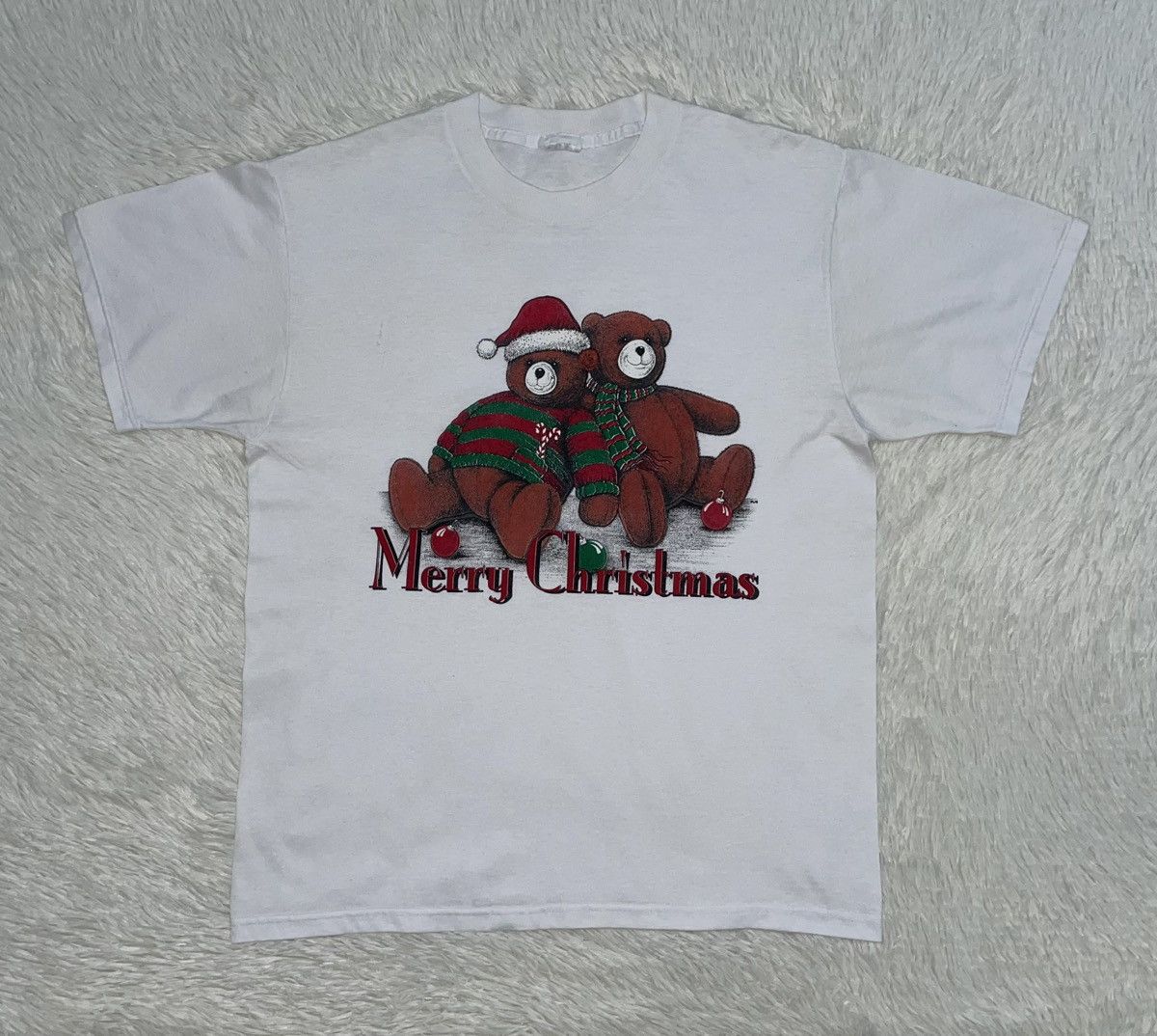 Vintage Vintage 90s Merry Christmas Tshirt Size US L / EU 52-54 / 3 - 1 Thumbnail