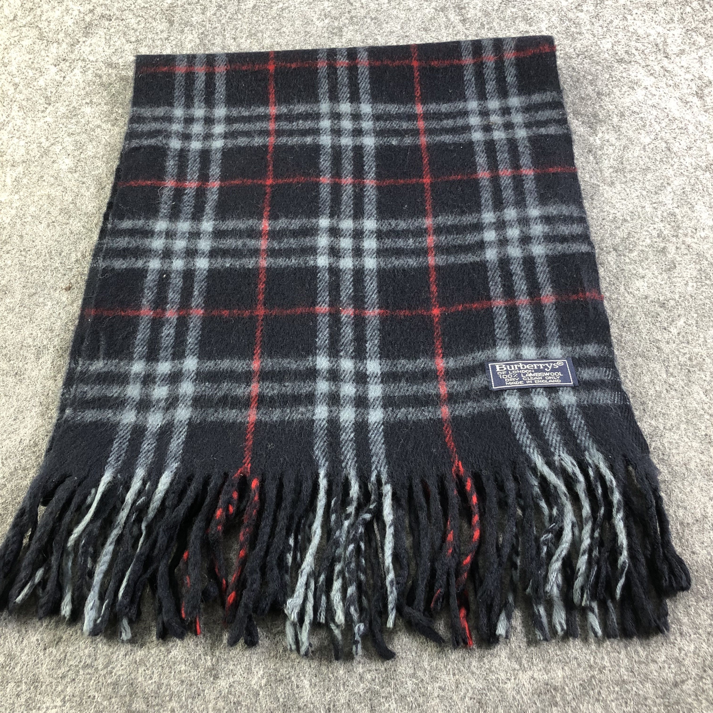 Burberry Burberrys Blue Nova Check Wool Scarf Muffler V1592 Size ONE SIZE - 3 Thumbnail