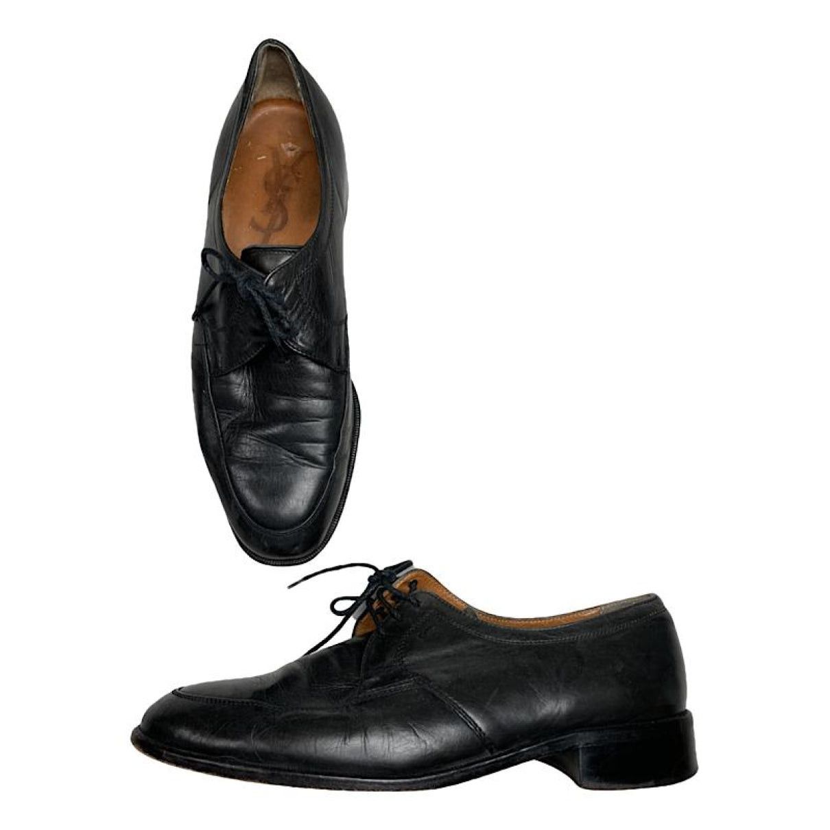 Yves Saint Laurent Black Leather Lace Up Size US 10 / IT 40 - 1 Thumbnail