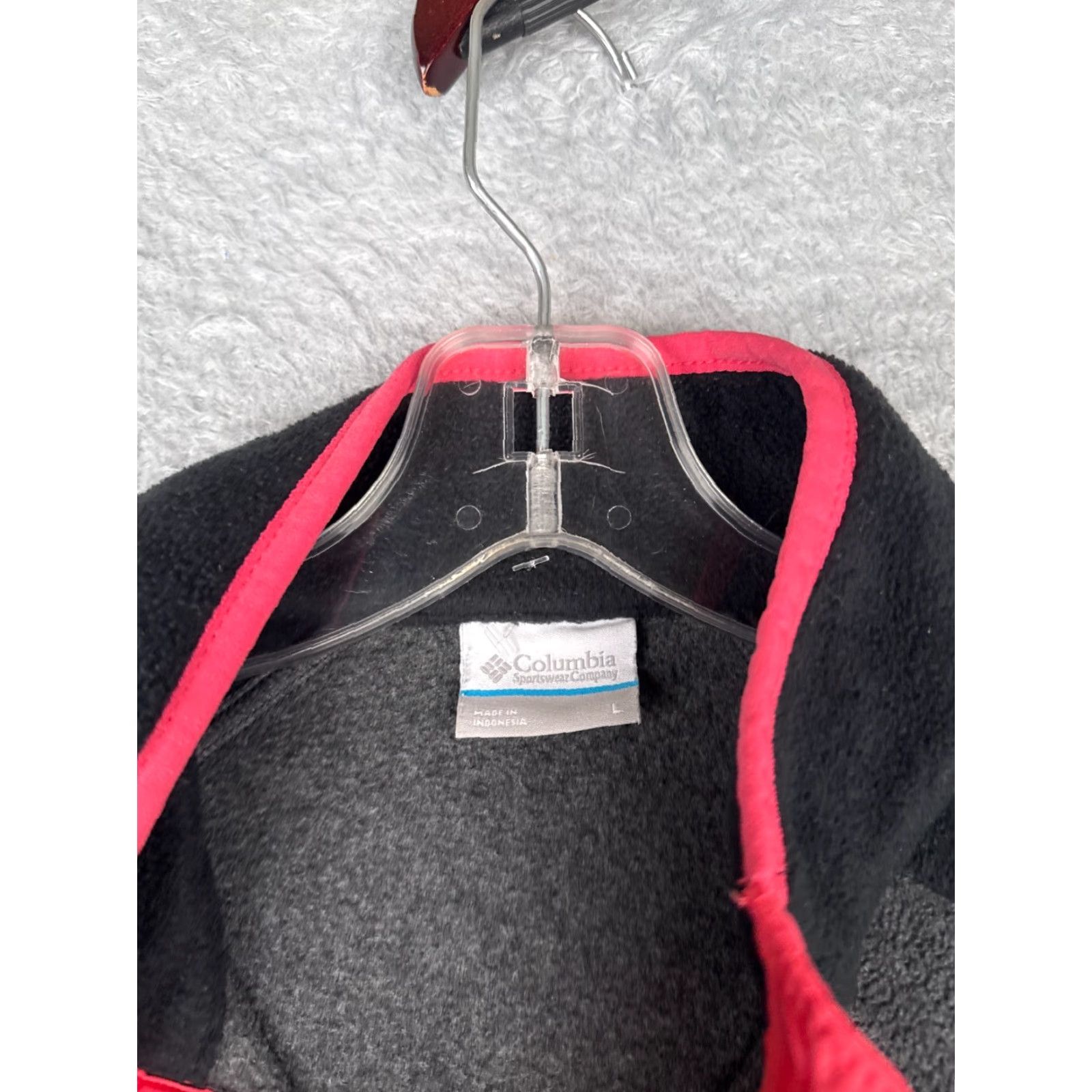 Pinko Columbia Sweater Womens Large Gray Black Pink Button Mock Neck Polyester Fleece Size L / US 10 / IT 46 - 6 Thumbnail
