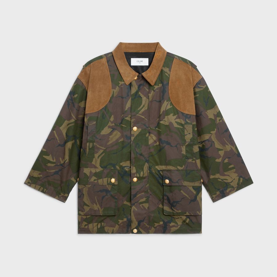 o1loc1c1124 Hunting Parka In Waxed Fabric in Multicolor
