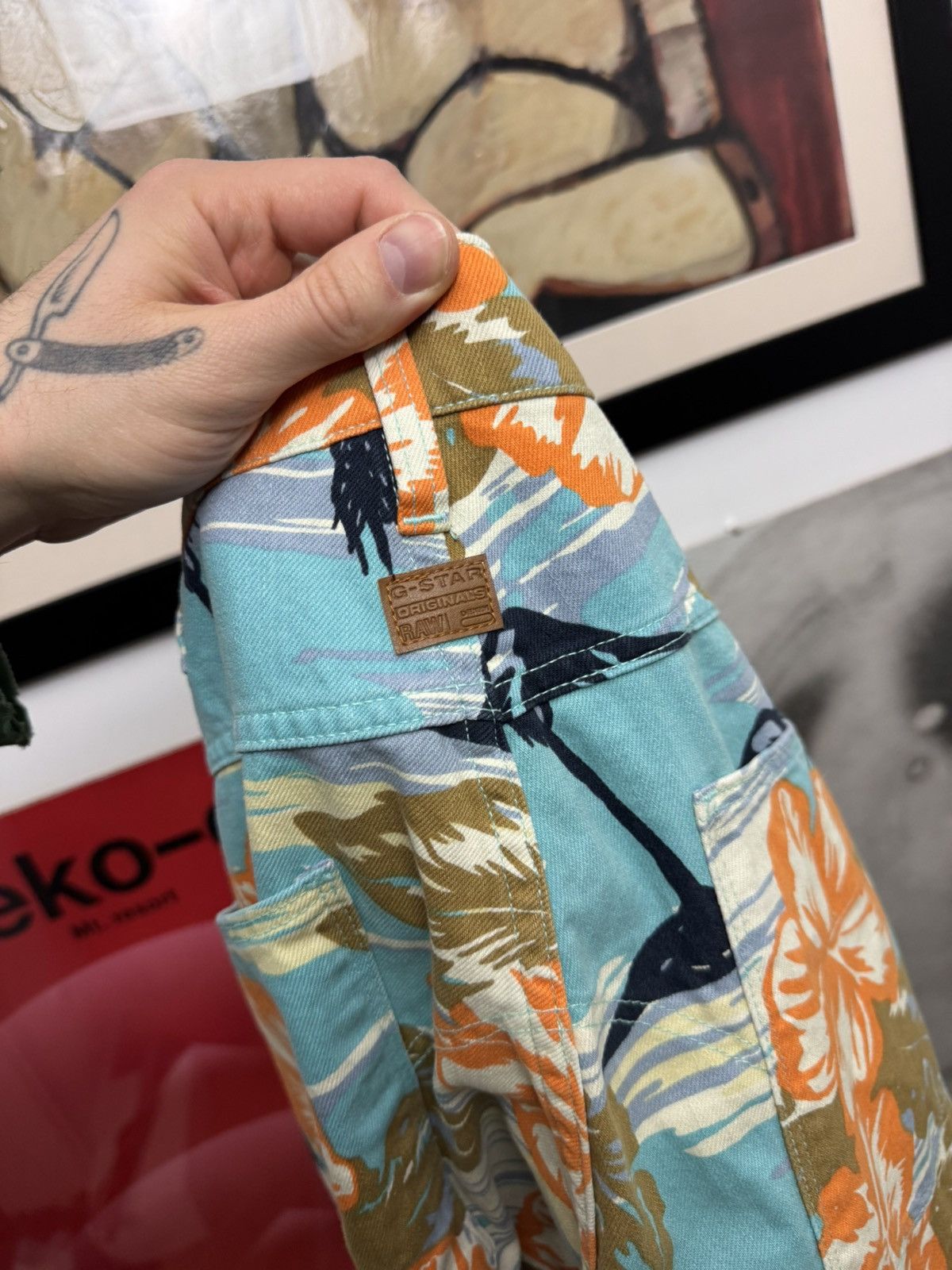 G-Star × Pharrell Pharrell x G Star Raw Palm FullPrint Biker Pant Avant Garde Size US 34 / EU 50 - 3 Thumbnail