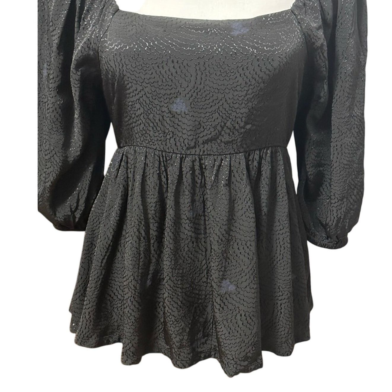 Treasure & Bond Treasure & Bond Peplum Top Square Neck Cutout Black S NWOT Size S / US 4 / IT 40 - 3 Thumbnail