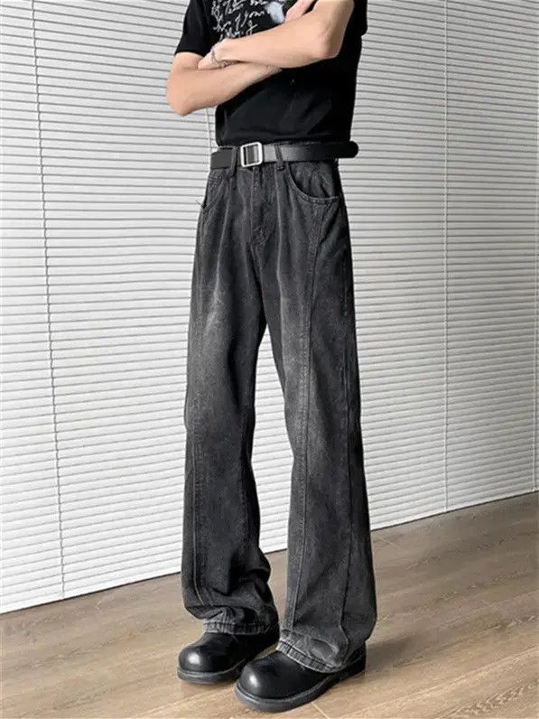 Japanese Brand Retro loose straight leg micro flared jeans Size US 32 / EU 48 - 2 Thumbnail