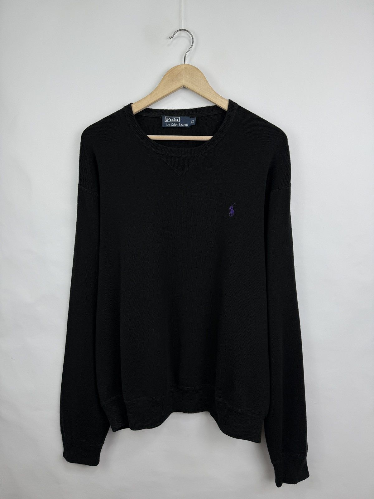 Polo Ralph Lauren 🇺🇸 Vintage 90s Ralph Lauren Purple Logo Knitted Sweater Rare Size US XL / EU 56 / 4 - 3 Thumbnail