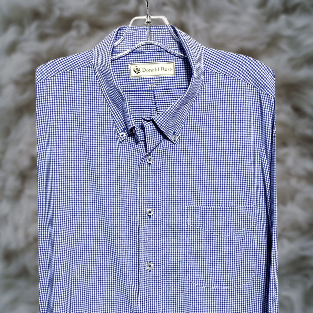 Vintage Donald Ross Button Shirt Mens XXL Blue White Gingham Golf Classic Office Work Size US XXL / EU 58 / 5 - 1 Thumbnail