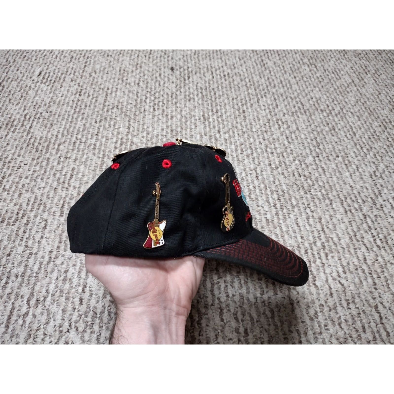Hard Rock Cafe VINTAGE Hard Rock Cafe Hat Snapback Nashville TN Black Adjustable Unisex Adults 90s USA Guitar Enamel Pins Theme Size ONE SIZE - 2 Thumbnail