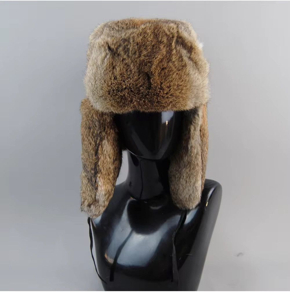 Japanese Brand Size M Winter Season Streetwear Russian Rabbit Fur Ushanka Size ONE SIZE - 1 Thumbnail