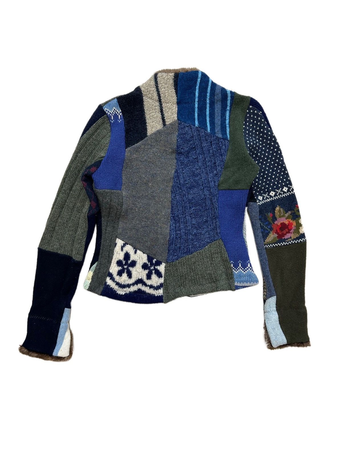 Vintage Vintage multi patch Knit Multicolour zip up sweater jack Size US XS / EU 42 / 0 - 2 Thumbnail
